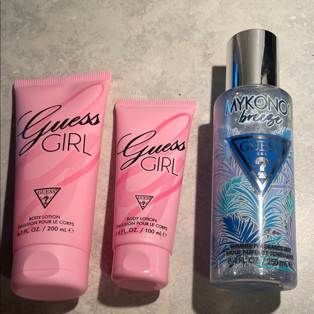 Guess Girl Pink Lotion and Mykonos Breeze